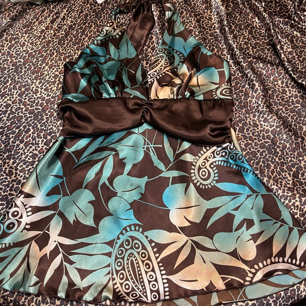 Y2k Rampage Tropical Print Halter Top